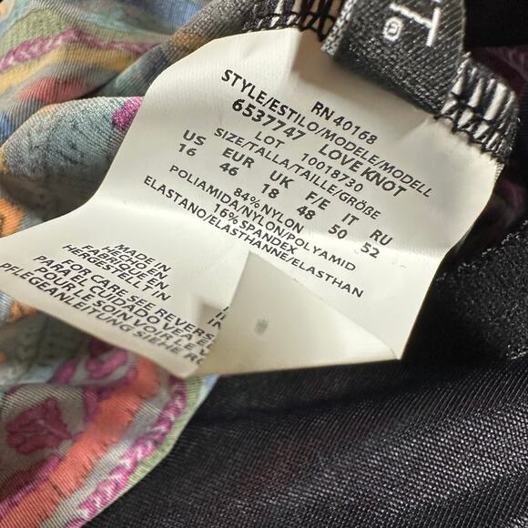 Miraclesuit NWT Love Knot Tankini Top in Raya De Sol Size 16 Underwire Bra Top - Picture 8 of 10